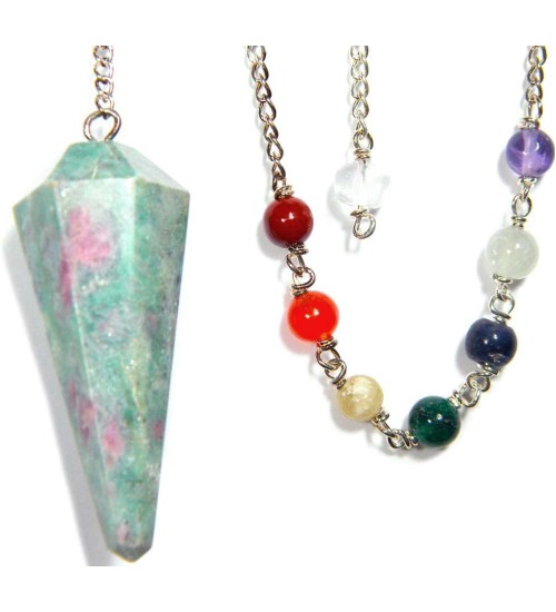 Ruby Zoisite Chakra Scrying Pendulum