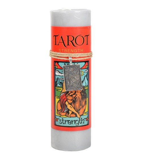 Strength Tarot Card Candle with Pendant