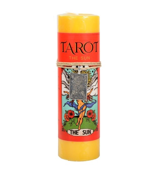 The Sun Tarot Card Candle with Pendant for Happiness