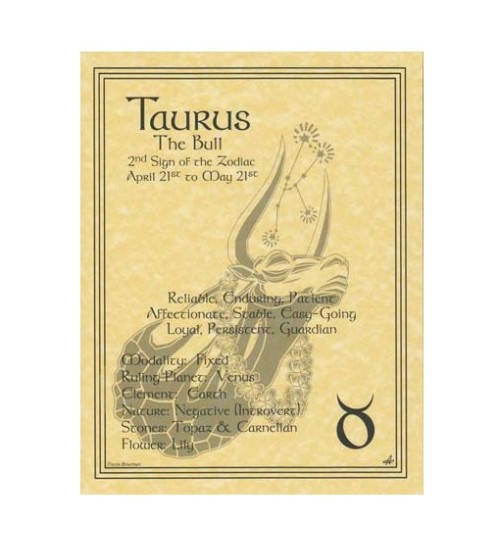 Taurus Zodiac Parchment Poster