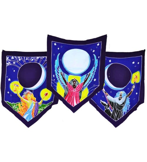 Triple Moon Goddess Prayer Flags