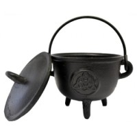 Triquetra Cast Iron 4.5 Inch Witches Cauldron